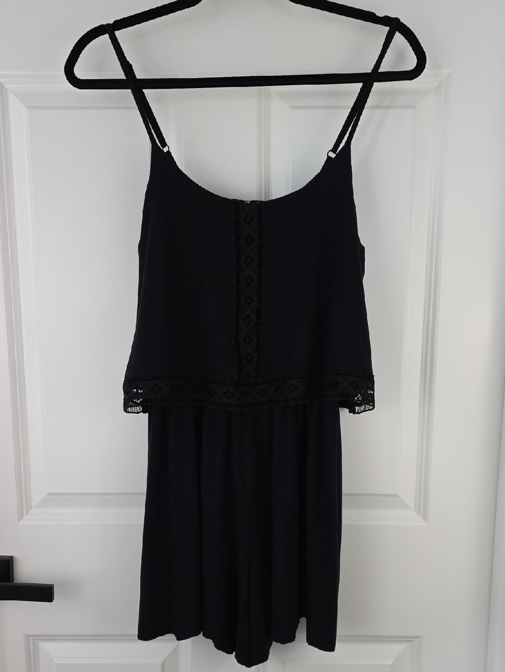 Topshop Boho Black Romper with Adjustable Straps. Size 8